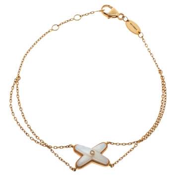 Pre Owned Chaumet Jeux de Liens Diamond Mother of Pearl 18K Rose Gold Bracelet