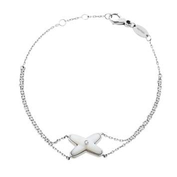 Pre Owned Chaumet Jeux de Liens Diamond Mother of Pearl  18k White Gold Bracelet