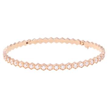 Pre Owned Chaumet Bee My Love Pave Diamond 18K Rose Gold Bangle Bracelet