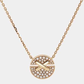 Pre Owned Chaumet Jeux de Liens Harmony Diamond 18k Rose Gold Small ModelNecklace