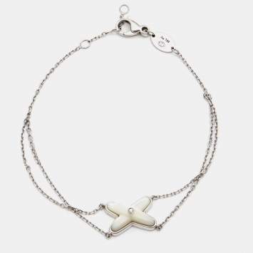 Pre Owned Chaumet Jeux de Liens Mother of Pearl Diamond 18k White Gold Bracelet