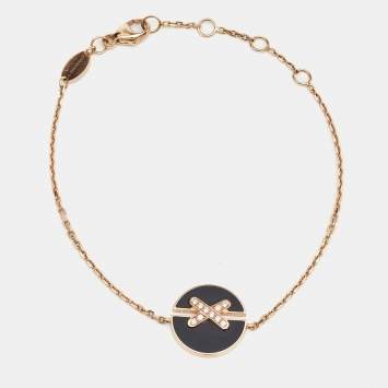Pre Owned Chaumet Jeux de Liens Harmony Onyx Diamonds 18k Rose Gold Bracelet