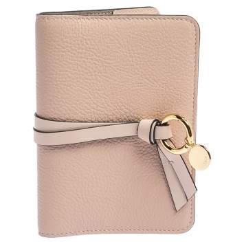Pre Owned Chloe Peach Leather Passport Holder