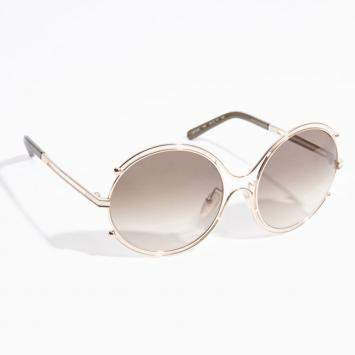 Pre Owned Chloe Gold Round Sunglasses