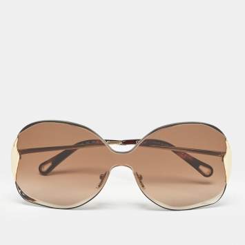Pre Owned Chloé Brown Gradient CE162S Oversized Sunglasses