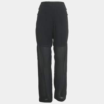 Chloé Black Crepe Wide Leg Pants M