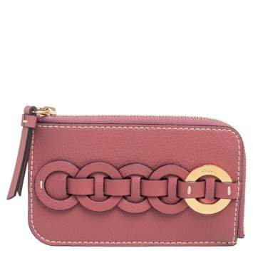 Pre Owned Chloe Pink Leather Darryl Coin Purse