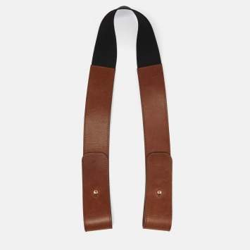 Pre Owned Chloe Brown Leather and Elastic Band Waist Belt