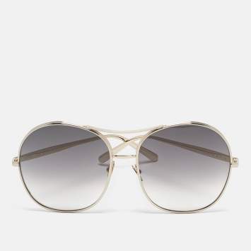 Pre Owned Chloé Light Grey Gradient CE128S Round Sunglasses