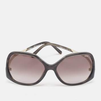 Pre Owned Chloe Black Gradient CE675S Oversized Sunglasses