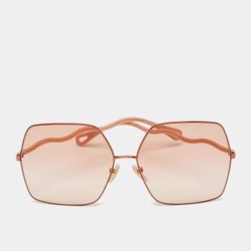 Pre Owned Chloe Peach Gradient CH00545S Frame Oversized Sunglasses