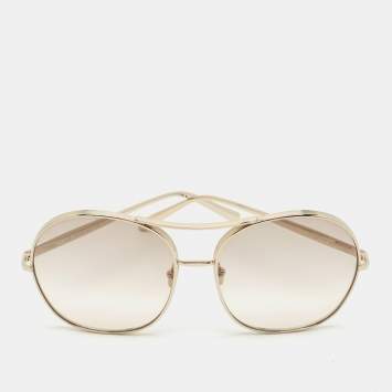 Chloe Gold Tone/Beige Gradient CE128S Nola Oversized Sunglasses