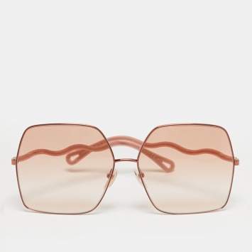 Pre Owned Chloé Peach Gradient CH0054S Oversized Sunglasses