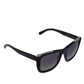 Pre Owned Chloé Black & Crystal Embellished / Dark Grey Gradient CE659SR Square Sunglasses