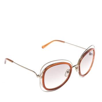 Pre Owned Chloé Caramel/ Light Brown Gradient CE123S Carlina Oversized Sunglasses