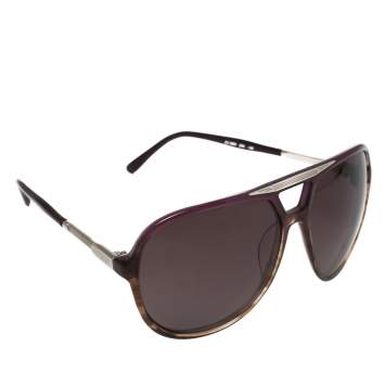 Pre Owned Chloé Purple Havana/ Purple CL2224 Oversized Navigator Sunglasses
