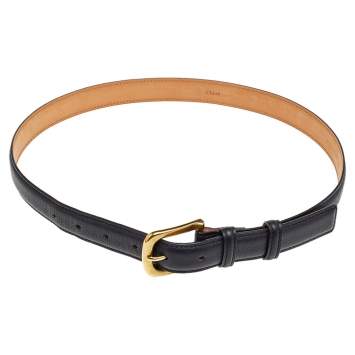 Pre Owned Chloe Black Leather Belt 40cm
