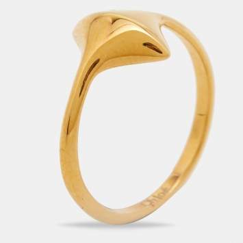 Pre Owned Chloe Gold Tone Ring Size 52