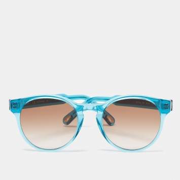 Pre Owned Chloe Light Blue Acetate Gradient Round Sunglasses