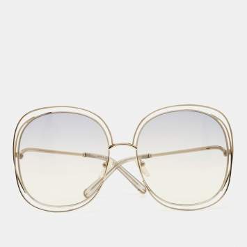 Pre Owned Chloe Gold Carlina Oversized Gradient Sunglasses