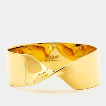 Pre Owned Chloe Gold Tone Bracelet S