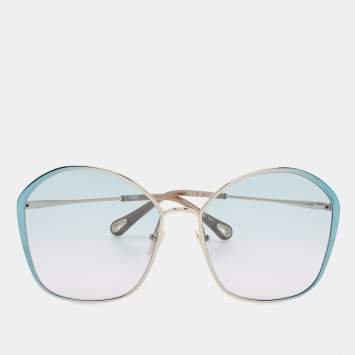 Pre Owned Chloé Blue/Pink Gradient CH0015S Oversized Sunglasses