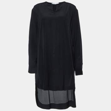 Pre Owned Chloe Black Silk Loose Fit Mini Dress M