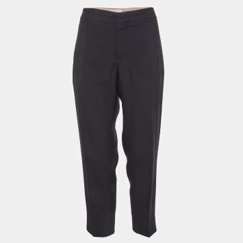 Pre Owned Chloe Black Gabardine Trousers L 
