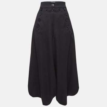 Pre Owned Chloe Navy Blue Wool Blend Sailor Pants M