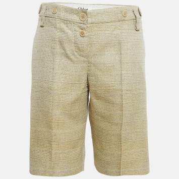 Chloe Beige Patterned Regular Shorts L