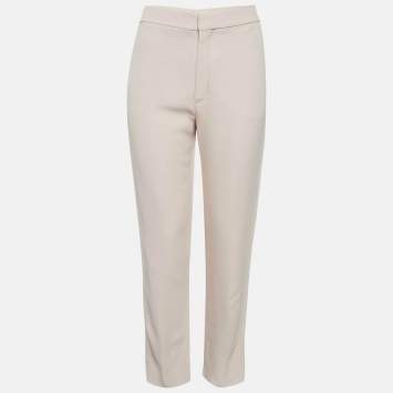 Pre Owned Chloe Pink Crepe Regular Trousers M