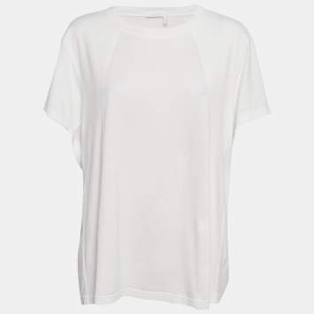Pre Owned Chloe White Jersey Cotton Crew Neck T-Shirt M