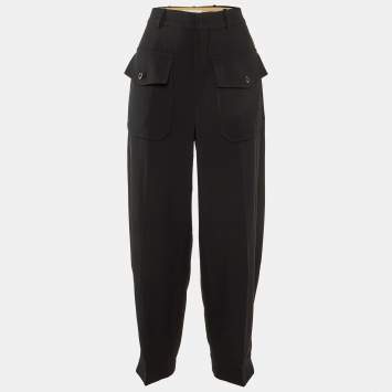 Chloé Black Crepe Pocket Detail Tapered Trousers S