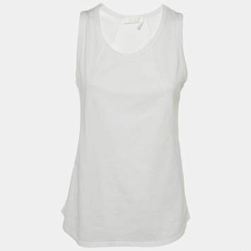Pre Owned Chloe White Cotton Tank Top L