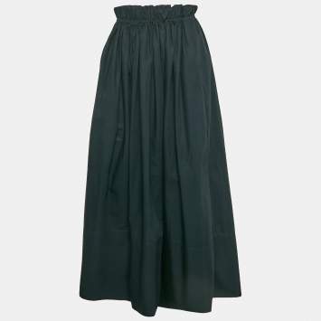 Chloé Blue Cotton Elasticated Waistband Midi Skirt XS