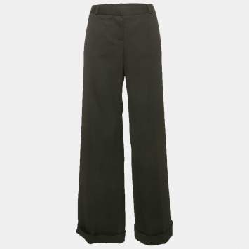 Chloé Black Wool Wide Leg Trousers L
