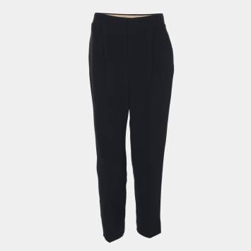 Pre Owned Chloe Deep Navy Crepe Trousers M