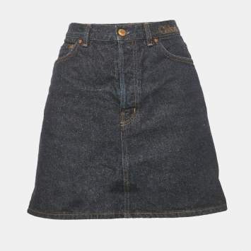 Chloe Navy Blue Denim Mini Skirt S Waist 26"