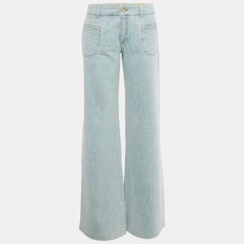 مملوكة مسبقًا Chloe Blue Denim Flared Jeans M/Waist 32"