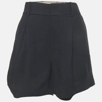 Pre Owned Chloe Navy Blue Chiffon Shorts M
