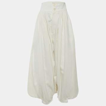 Pre Owned Chloe Off-White Denim Iconic Milk Balloon Pants M