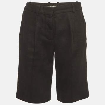 مملوكة مسبقًا Chloe Black Linen Tailored Shorts S