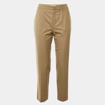 مملوكة مسبقًا Chloé Khaki Wool Trousers M