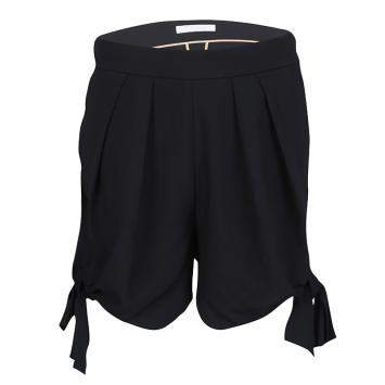 Pre Owned Chloe Black High Waist Tie Detail Shorts S