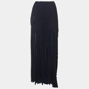 مملوكة مسبقًا Chloe Navy Blue Silk Chiffon Maxi Skirt S