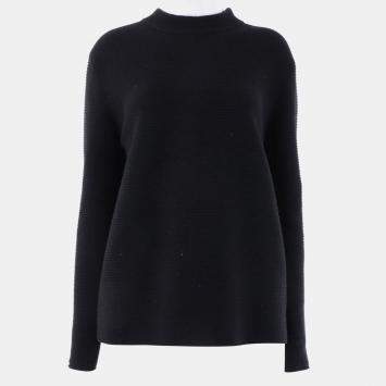 Pre Owned Chloé Black Wool Long-Sleeved Knit Size S