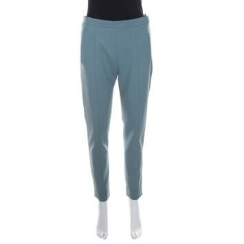 Pre Owned Chloe Sage Green High Waist Tapered Trousers M