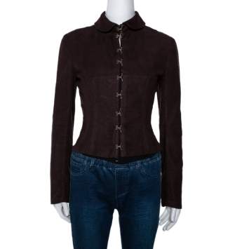 Pre Owned Chloe Vintage Brown Cotton Corset Blazer M