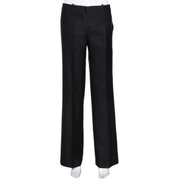 Pre Owned Chloe Black Silk & Wool Tailored Trousers M