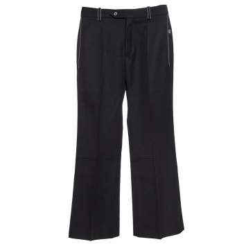 Pre Owned Chloe Black Wool Gabardine Straight Leg Cropped Trousers S 